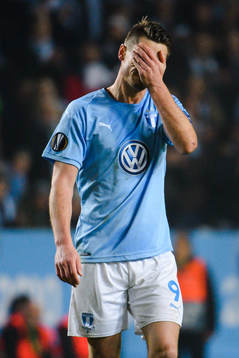Markus Rosenberg of Malmö FF looks dejected