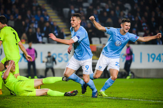 Markus Rosenberg and Marcus Antonsson of Malmö FF