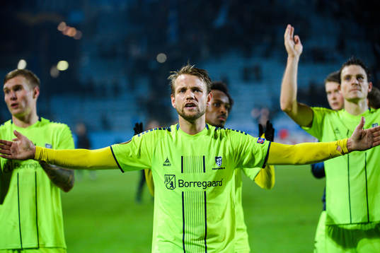 Ole Jørgen Halvorsen of Sarpsborg 08 celebrates