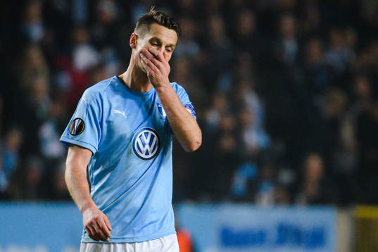 Markus Rosenberg of Malmö FF looks dejected