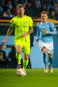 Joonas Tamm of Sarpsborg 08 and Anders Christiansen of