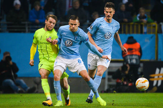 Ole Jørgen Halvorsen of Sarpsborg 08 and Arnór Ingvi