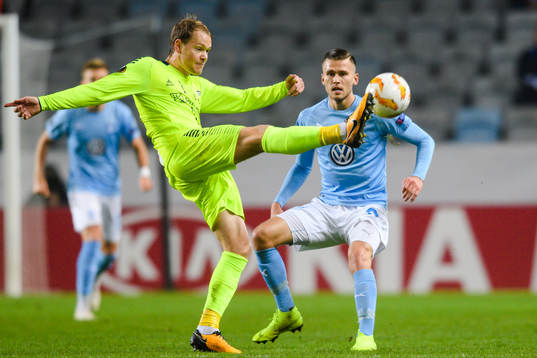 Matti Lund Nielsen of Sarpsborg 08 and Arnór Ingvi