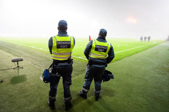 Stewards inside Stadion prior to the Europa League group