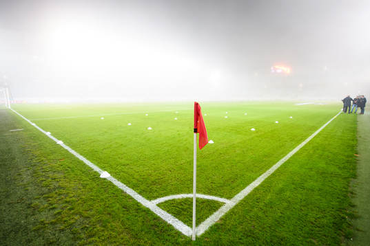 Thick fog inside Stadion prior to the Europa League group