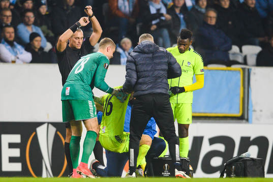 Joachim Thomassen of Sarpsborg 08 in pain