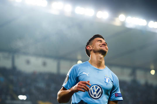 Marcus Antonsson of Malmö FF looks dejected