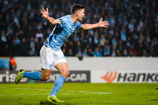 Marcus Antonsson of Malmö FF reacts