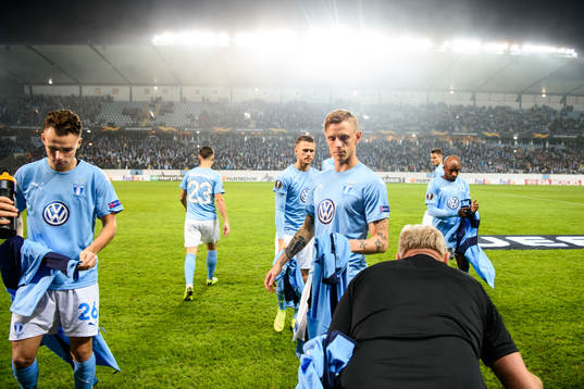 Andreas Vindheim and Sören Rieks of Malmö FF prior to the