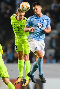 Markus Rosenberg of Malmö FF and Jon-Helge Tveita of