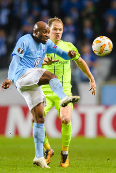 Fouad Bachirou of Malmö FF and Matti Lund Nielsen of