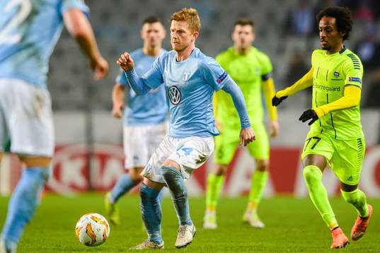 Anders Christiansen of Malmö FF and Amin Askar of