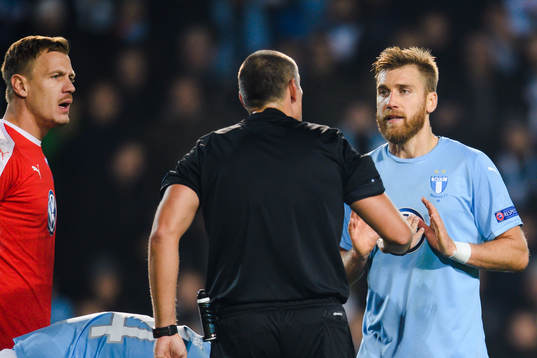 Rasmus Bengtsson of Malmö FF in a conversation with the