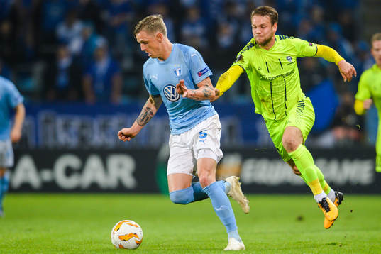 Sören Rieks of Malmö FF and Matti Lund Nielsen of