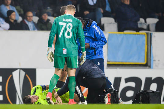 Joachim Thomassen of Sarpsborg 08 in pain