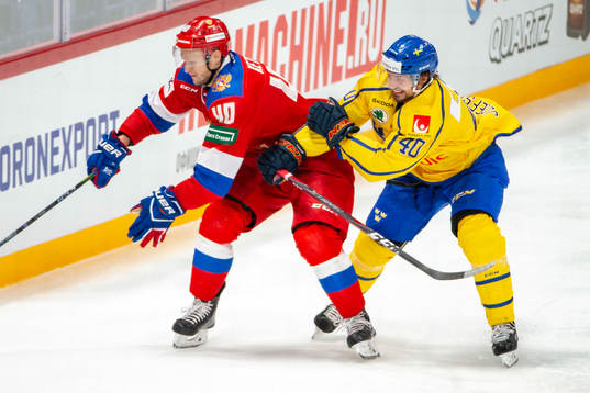 during the Ice Hockey, Euro Hockey Tour game Sweden -