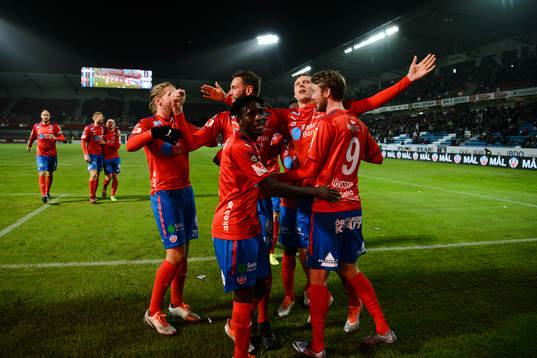 Helsingborgs Andri Runar Bjarnason  jublar