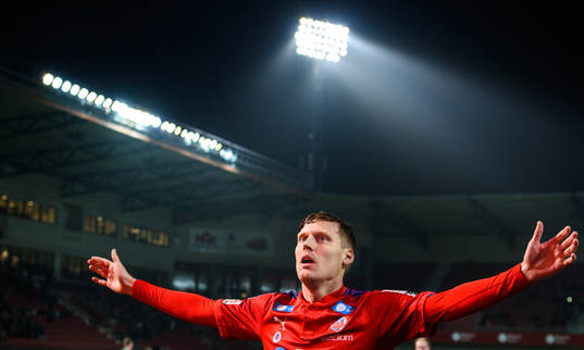 Helsingborgs Andri Runar Bjarnason jublar