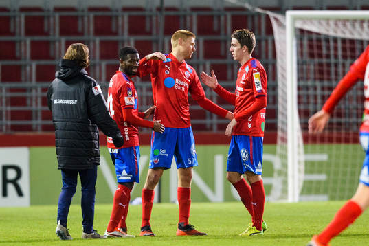 Helsingborgs Mohammed Abubakari, Markus Holgersson och Adam