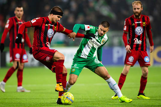 Östersunds Douglas Bergqvist och Hammarbys Vladimir Rodic