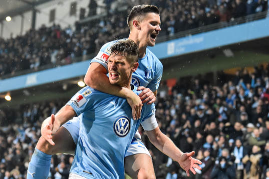 Malmö FFs Markus Rosenberg och Marcus Antonsson jublar