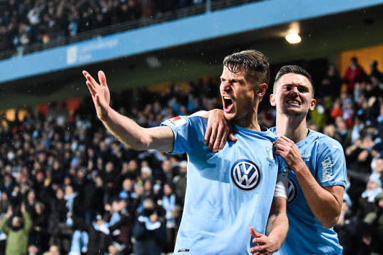 Malmö FFs Markus Rosenberg och Marcus Antonsson jublar