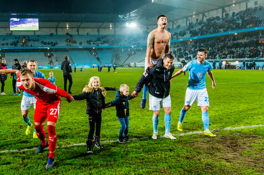 Malmö FFs målvakt Johan Dahlin, Markus Rosenberg, Behrang