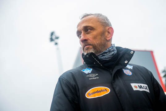 Lars Bohinen, head coach of Aalesund, looks dejected
