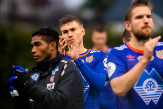 Daníel Grétarsson of Aalesund looks dejected
