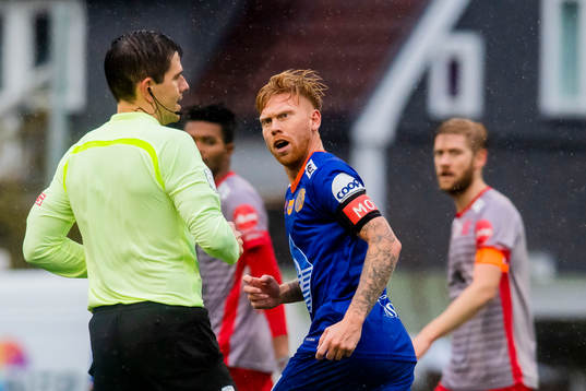 Fredrik Carlsen of Aalesund of Aalesund reacts