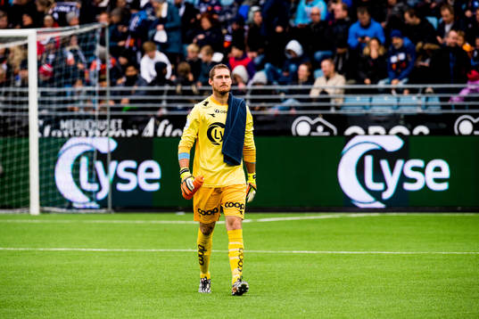 Goalkeeper Iven Austbø of Viking looks dejected in the