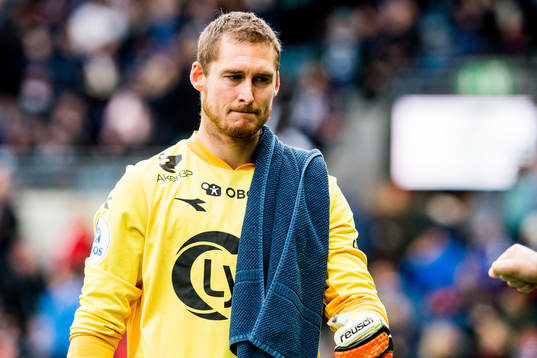 Goalkeeper Iven Austbø of Viking looks dejected in the