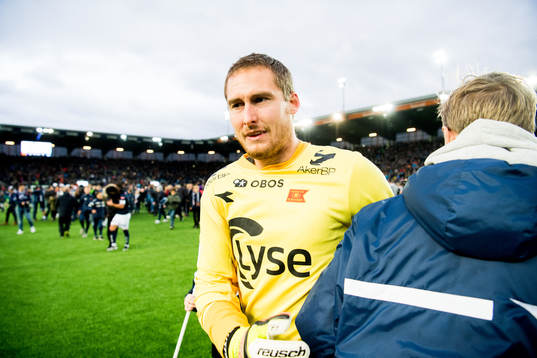 Goalkeeper Iven Austbø of Viking celebrates