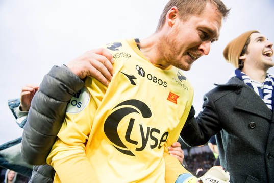 Goalkeeper Iven Austbø of Viking celebrates