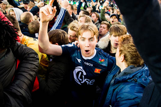 Kristian Thorstvedt of Viking celebrates