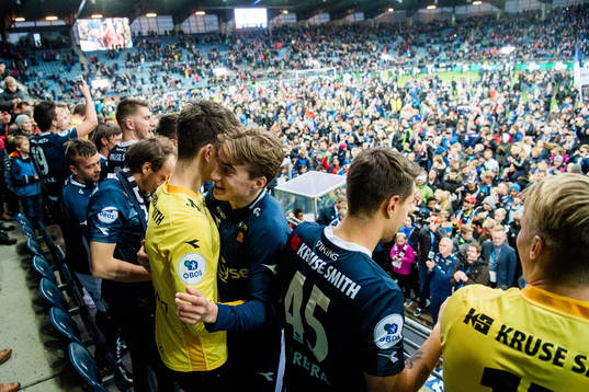 Kristian Thorstvedt of Viking celebrates