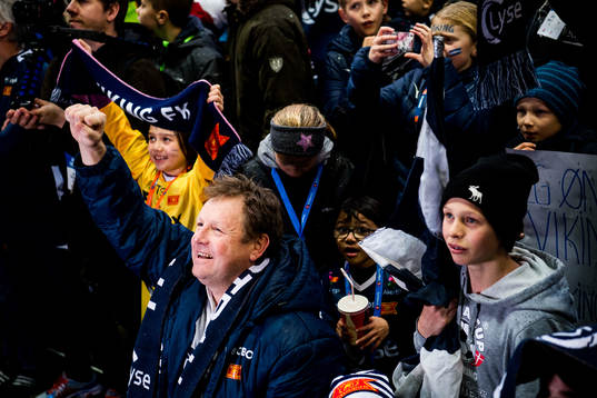 Bjarne Berntsen, head coach of Viking, celebrates with the