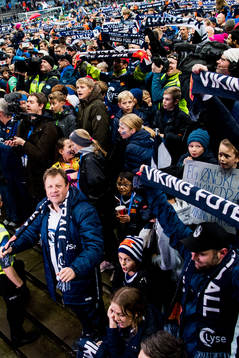 Bjarne Berntsen, head coach of Viking, celebrates with the
