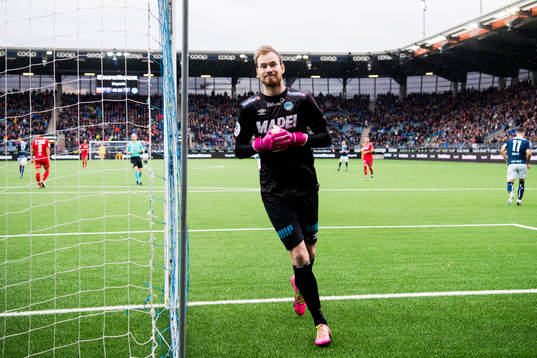 Goalkeeper Aleksei Gorodovoy of Kongsvinger