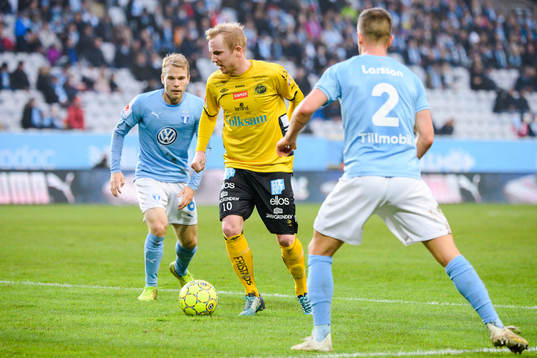 Elfsborgs Simon Lundevall och Malmö FFs Oscar Lewicki