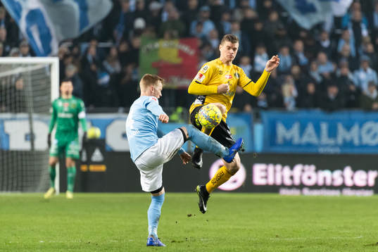 Elfsborgs Samuel Holmén och Malmö FFs Anders Christiansen