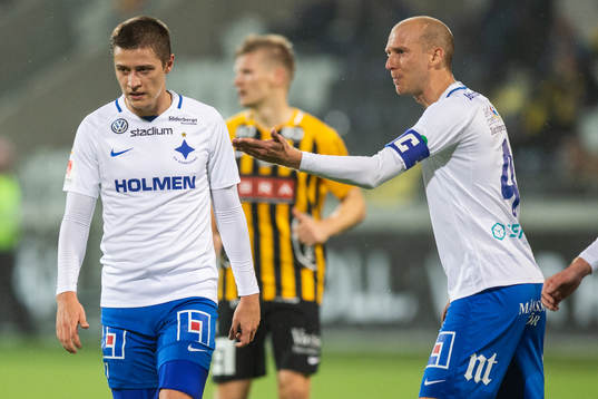 Norrköpings Simon Thern och Andreas Johansson i en