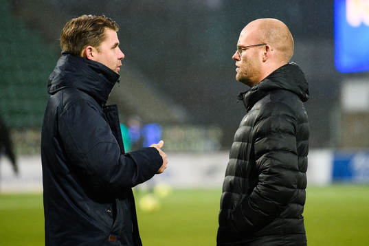 Dalkurds tränare Johan Sandahl och Sundsvalls tränare