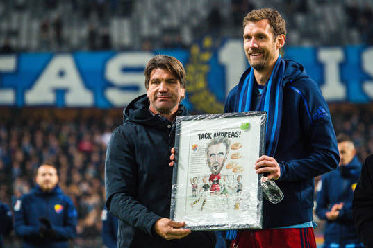 Sportchef Bosse Andersson och Djurgårdens målvakt Andreas