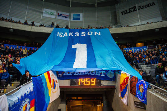 Tifo för Djurgårdens målvakt Andreas Isaksson