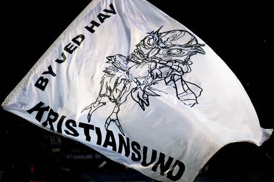 A Kristiansund supporter flag