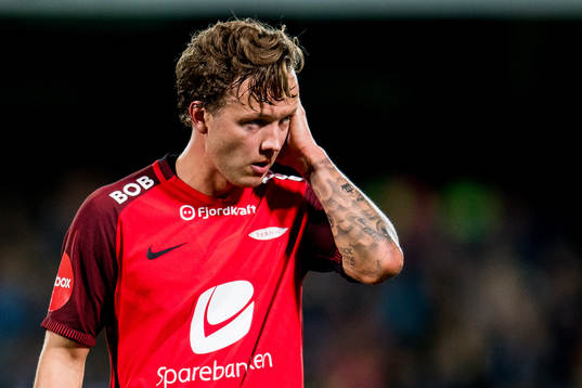 Fredrik Haugen of Brann looks dejected