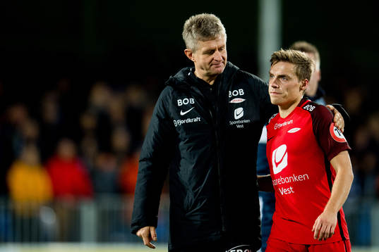 Lars Arne Nilsen, head coach of Brann, and Ruben Yttergård