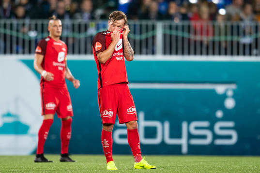 Fredrik Haugen of Brann looks dejected
