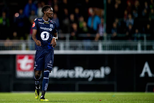 Amidou Diop of Kristiansund celebrates